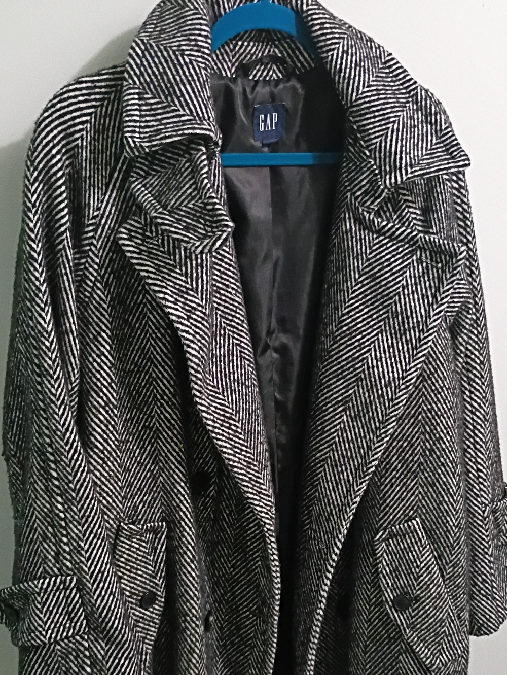 Gap Women's Houndstooth Pea Coat in Black & White Like New